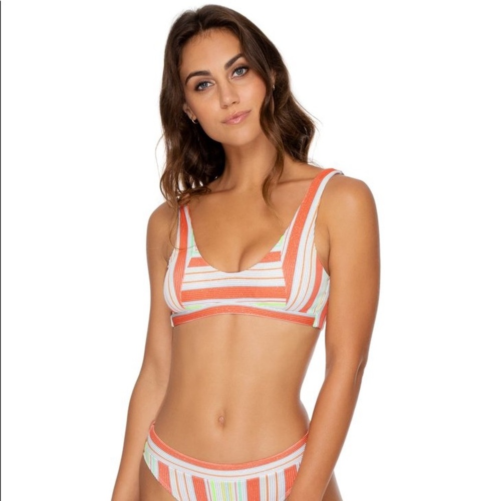 Luli Fama Tank Bralette Bikini Top Play Time Reversible